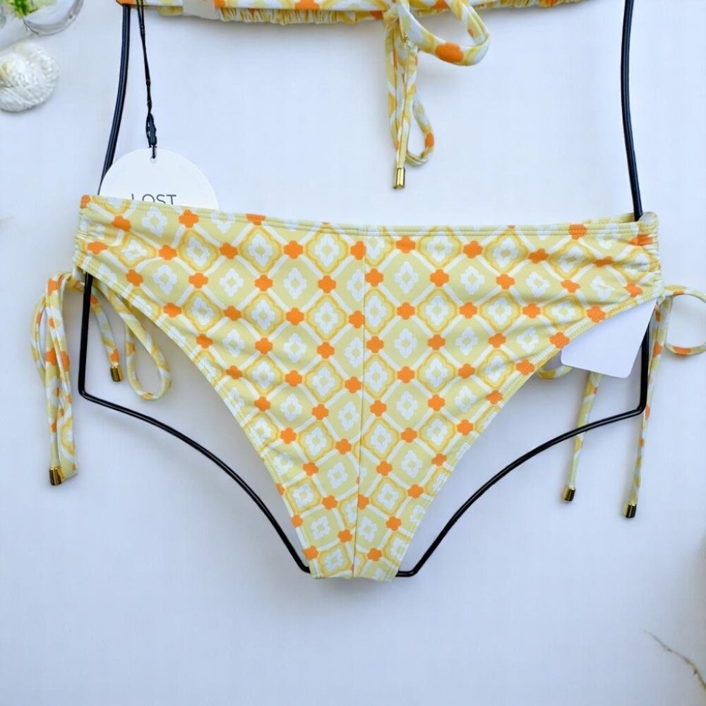 NWT Lost and Wander Santorini Sun Triangle Bikini Set Yellow Orange Swimsuit - Picture 6 of 8